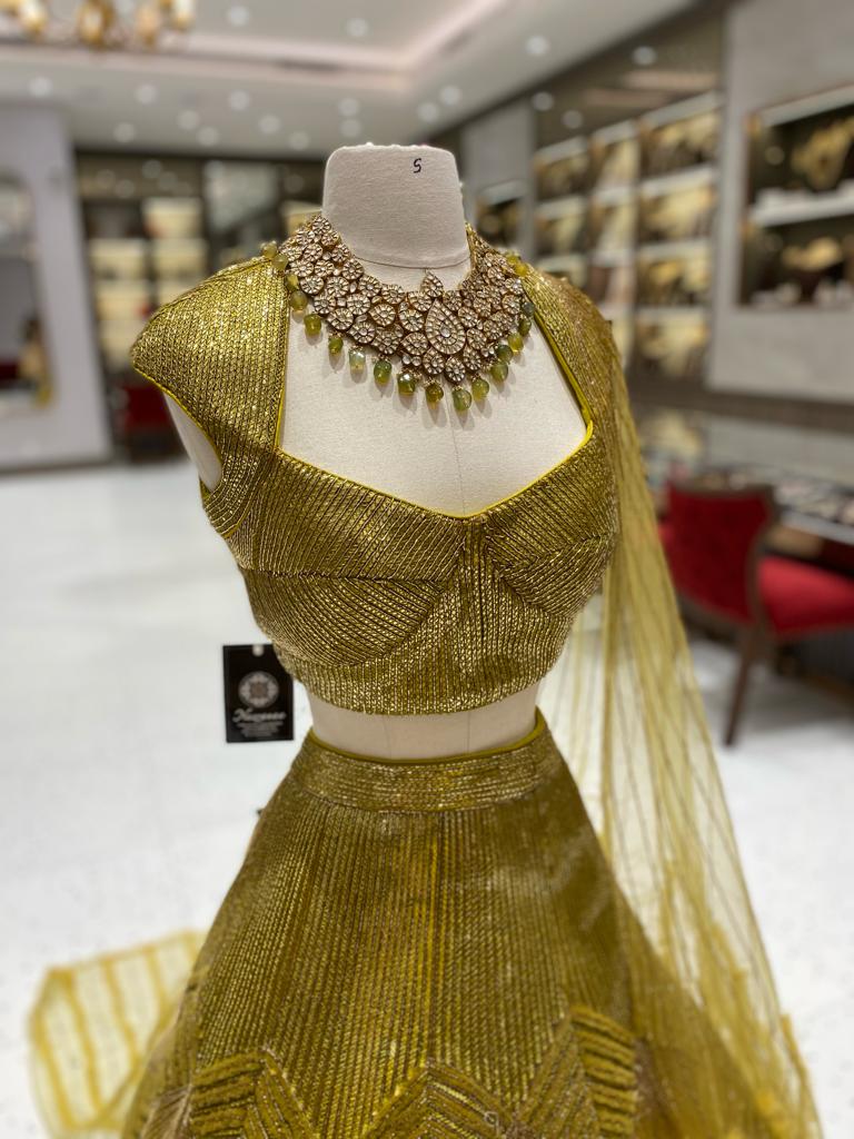 Metallic Yellow Bridal Lehenga BL-121