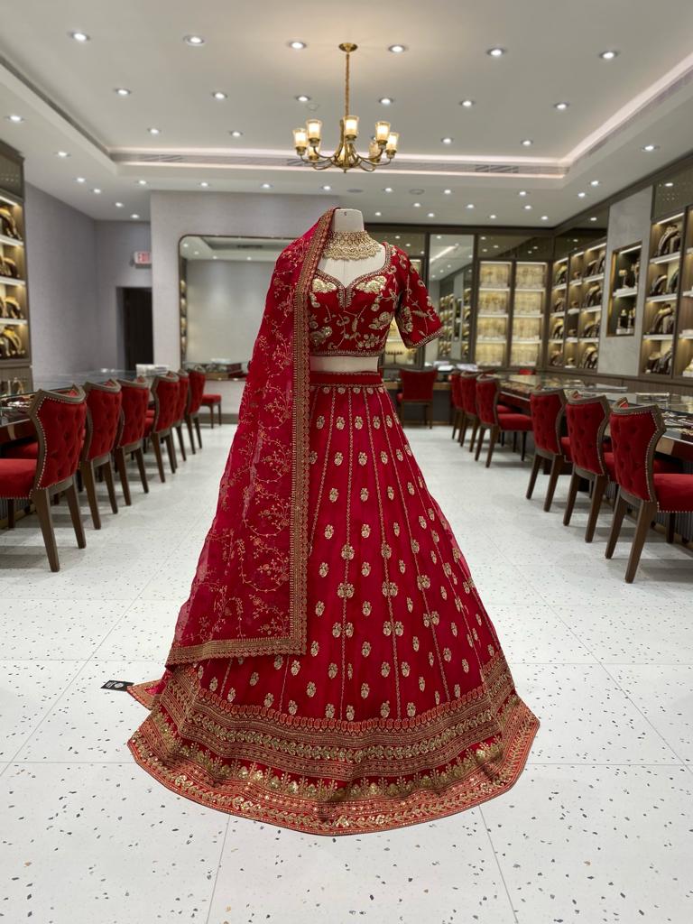 True Red Bridal Lehenga BL-123