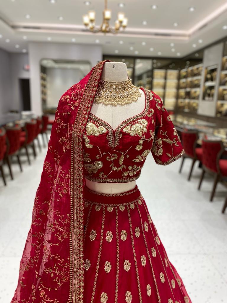 True Red Bridal Lehenga BL-123