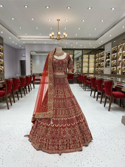 True Red Bridal Lehenga BL-125