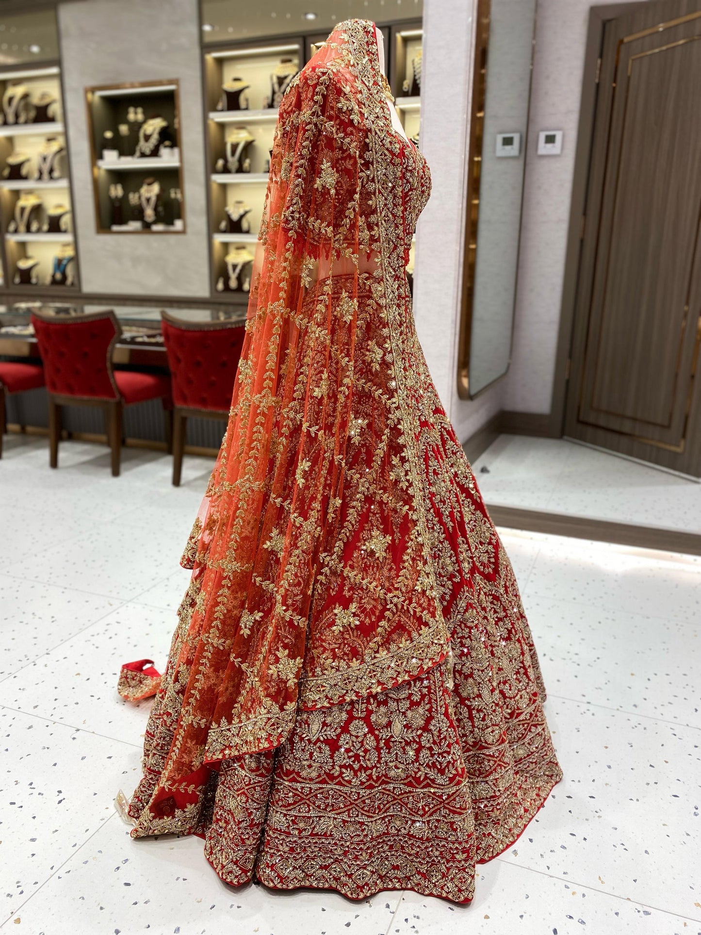 Bright Red Bridal Lehenga BL-127