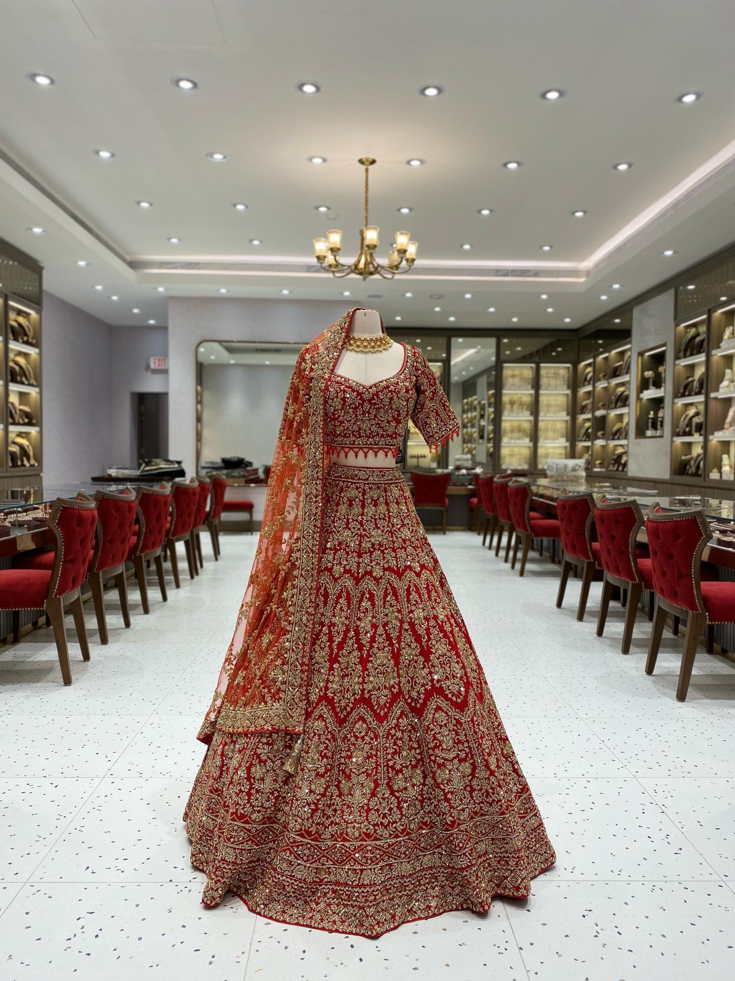 Bright Red Bridal Lehenga BL-127