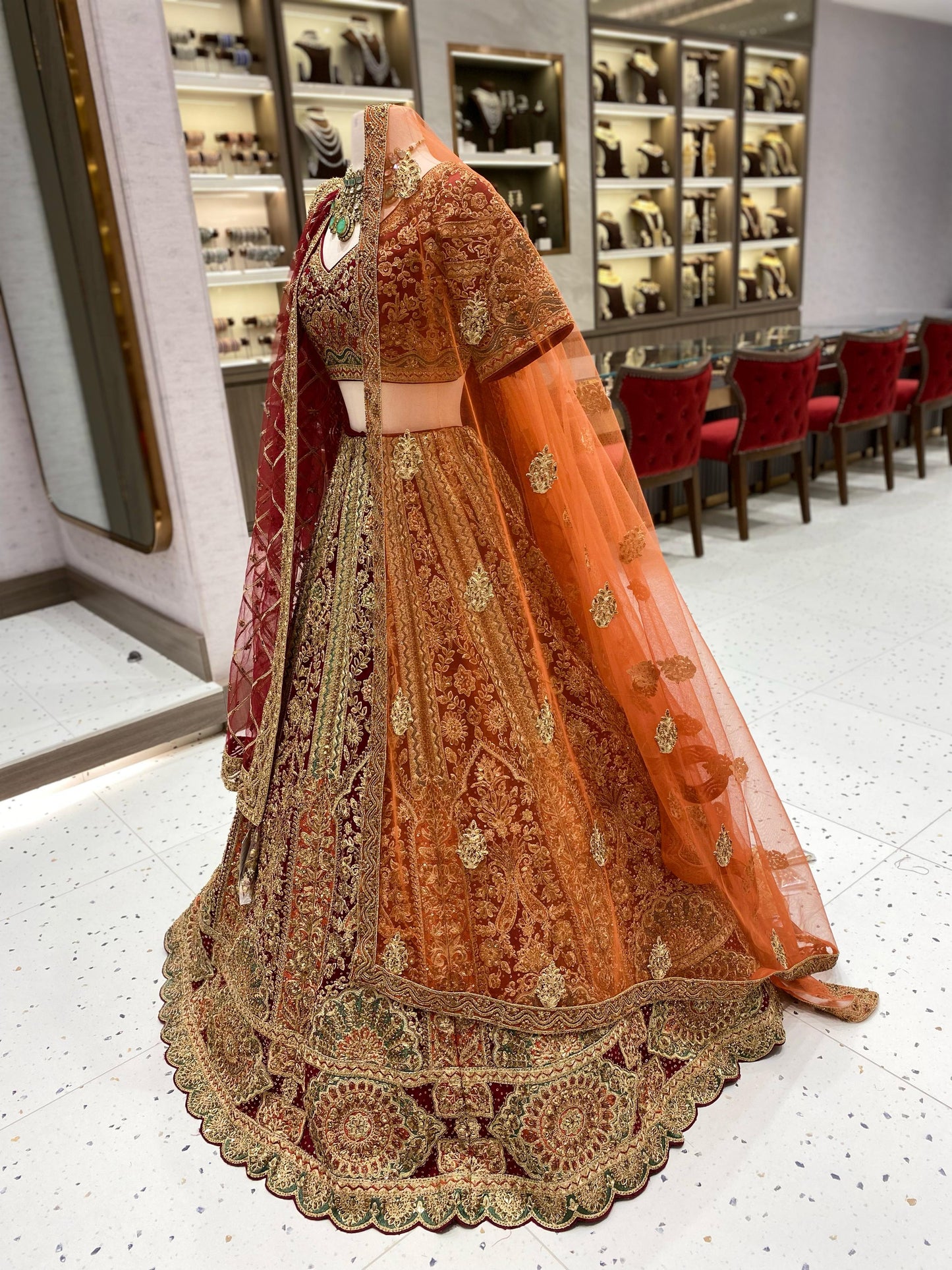 Maroon Multi Color Bridal Lehenga BL-128