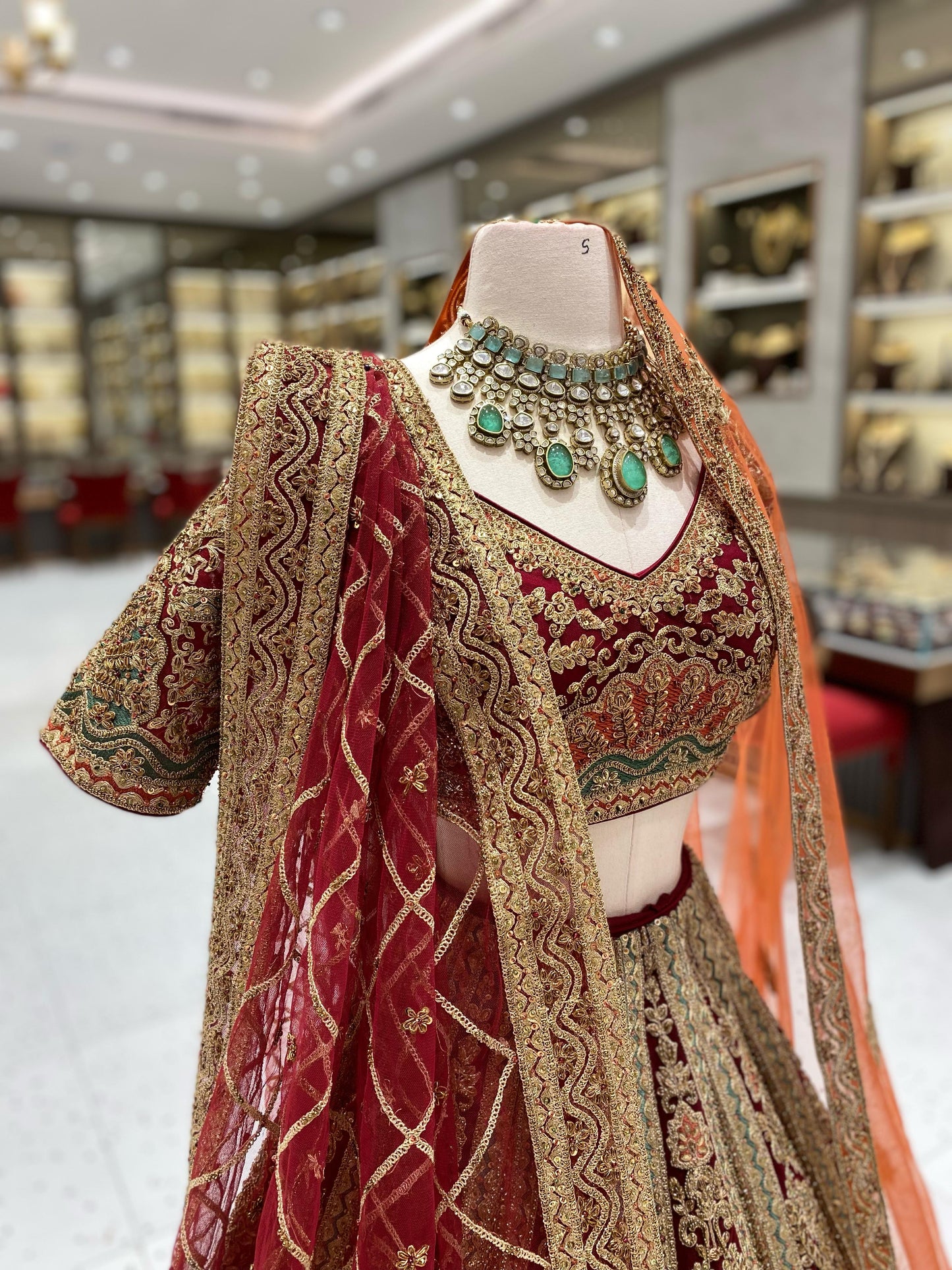 Maroon Multi Color Bridal Lehenga BL-128