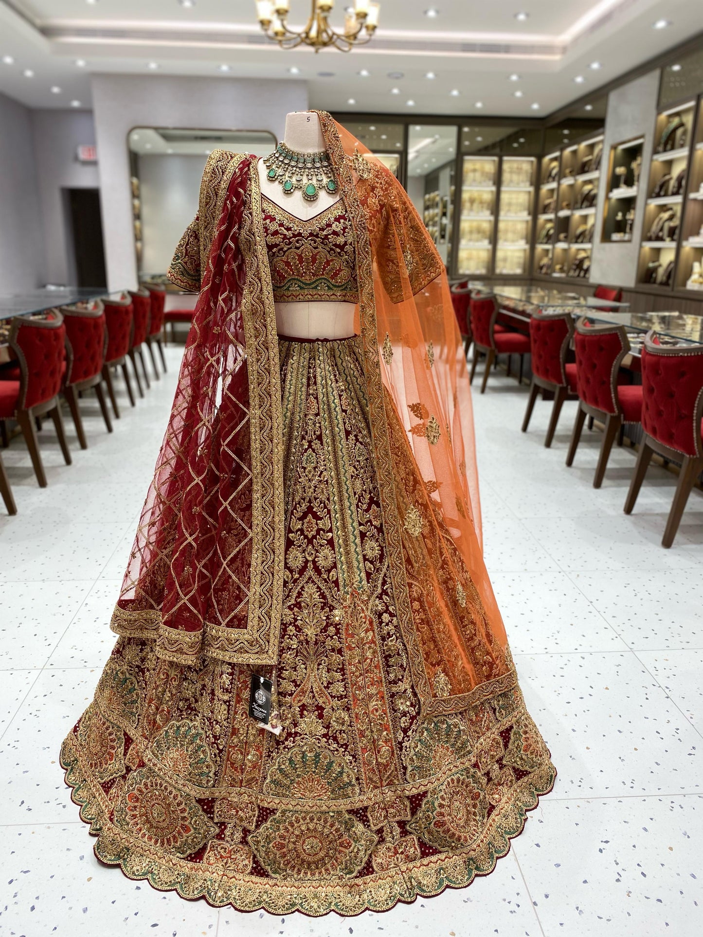 Maroon Multi Color Bridal Lehenga BL-128