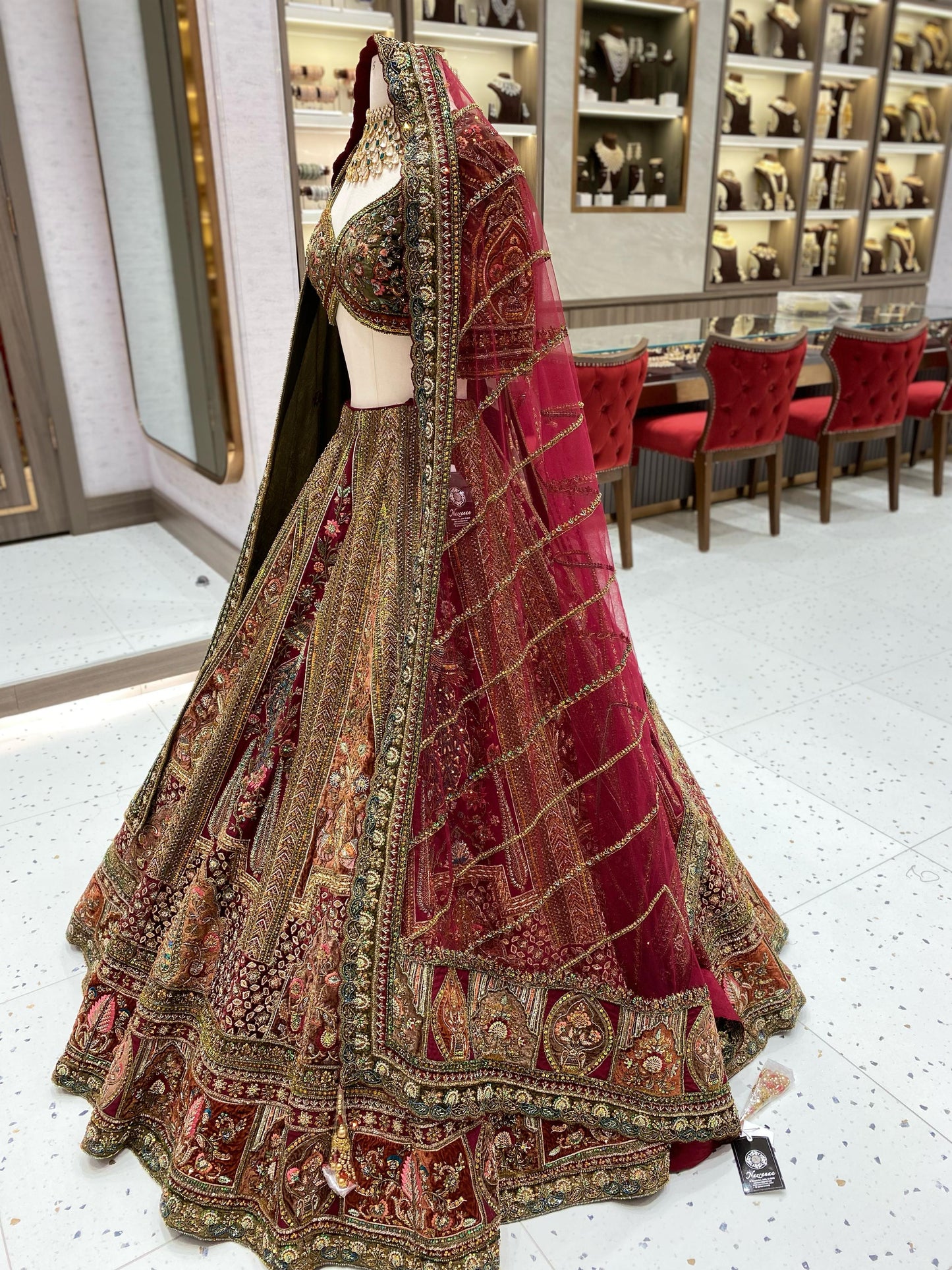 Burgundy Multi Color Bridal Lehenga BL-129