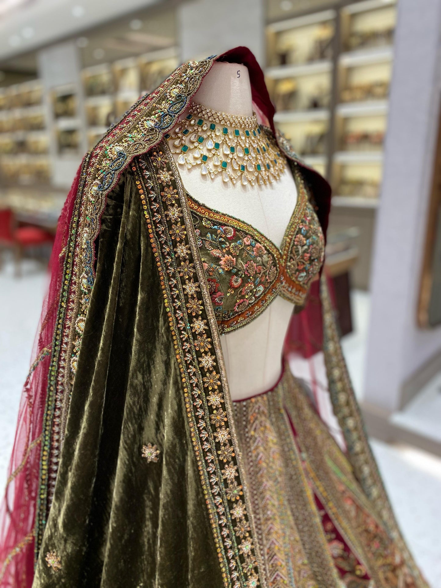 Burgundy Multi Color Bridal Lehenga BL-129