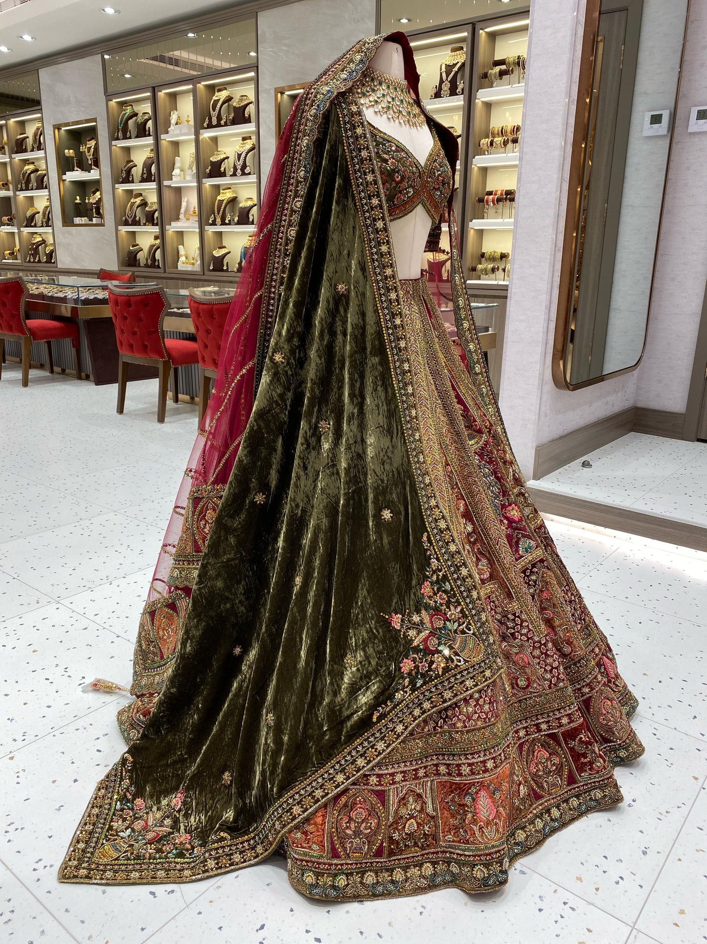 Burgundy Multi Color Bridal Lehenga BL-129