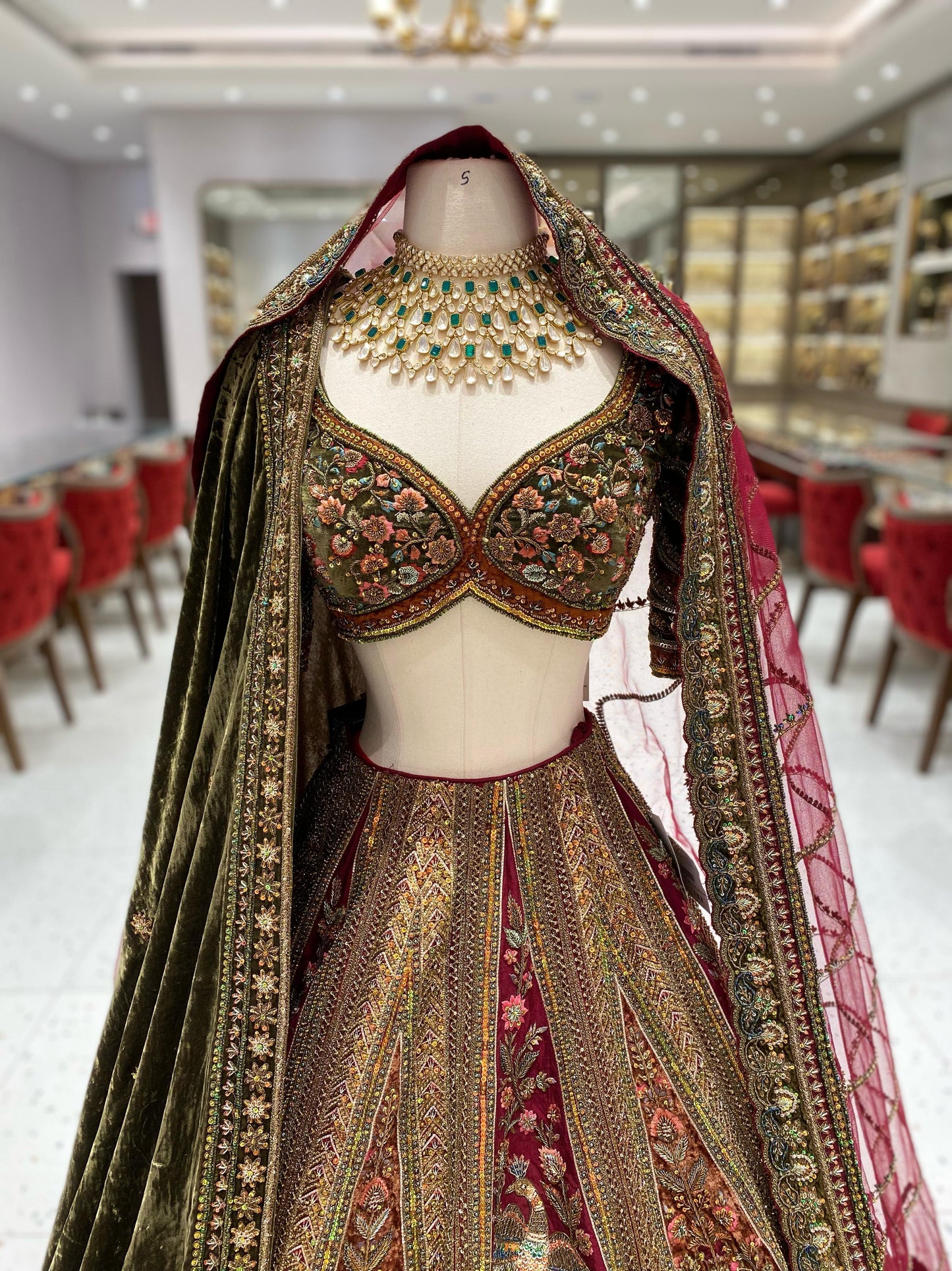 Burgundy Multi Color Bridal Lehenga BL-129