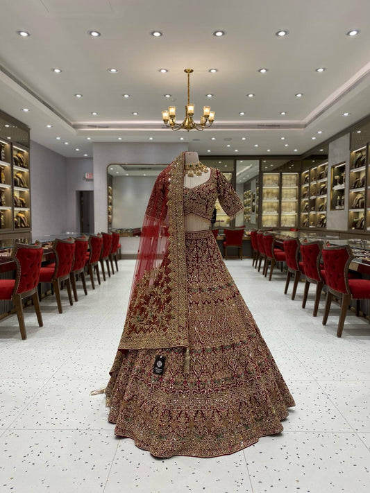 Maroon Bridal Lehenga BL-134