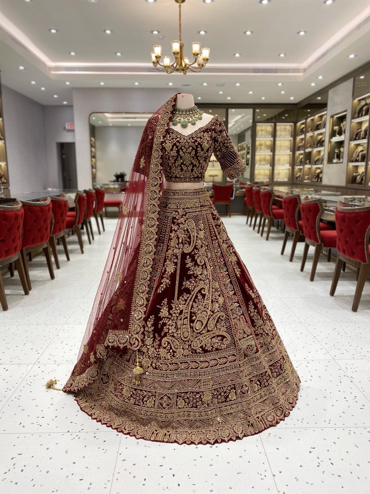 Burgundy Bridal Lehenga BL-142