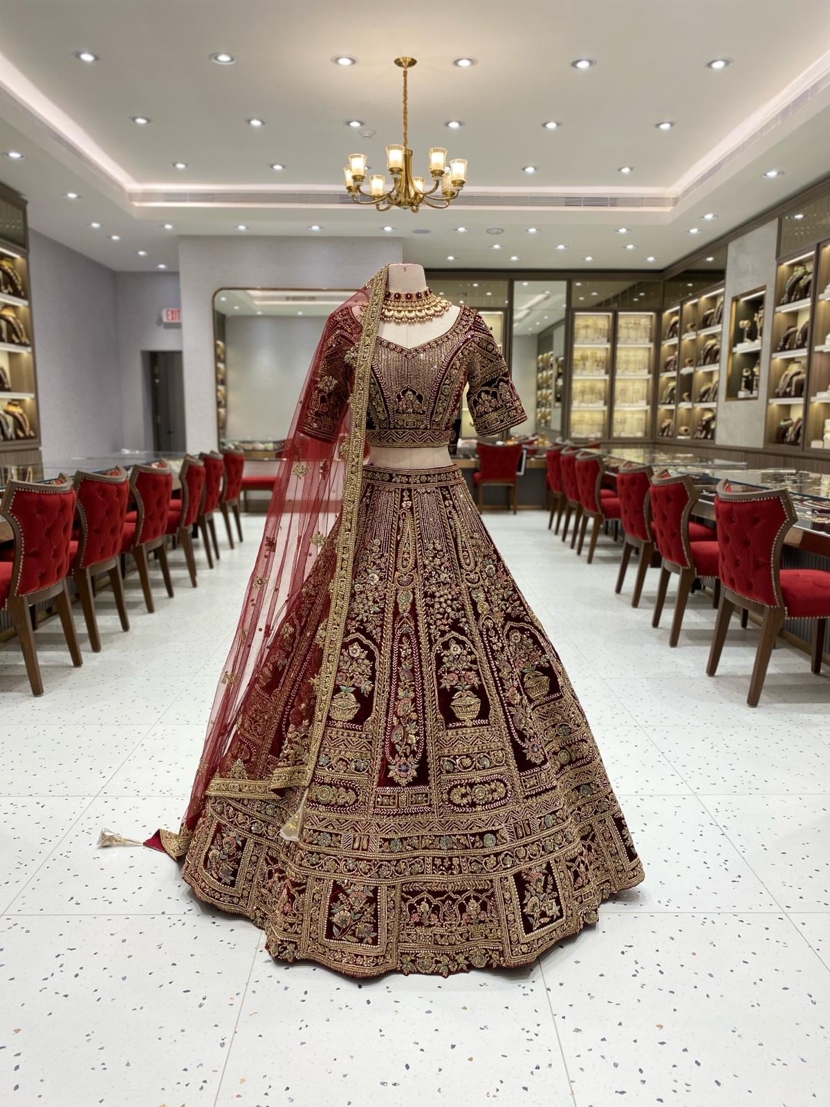 Burgundy Bridal Lehenga BL-143