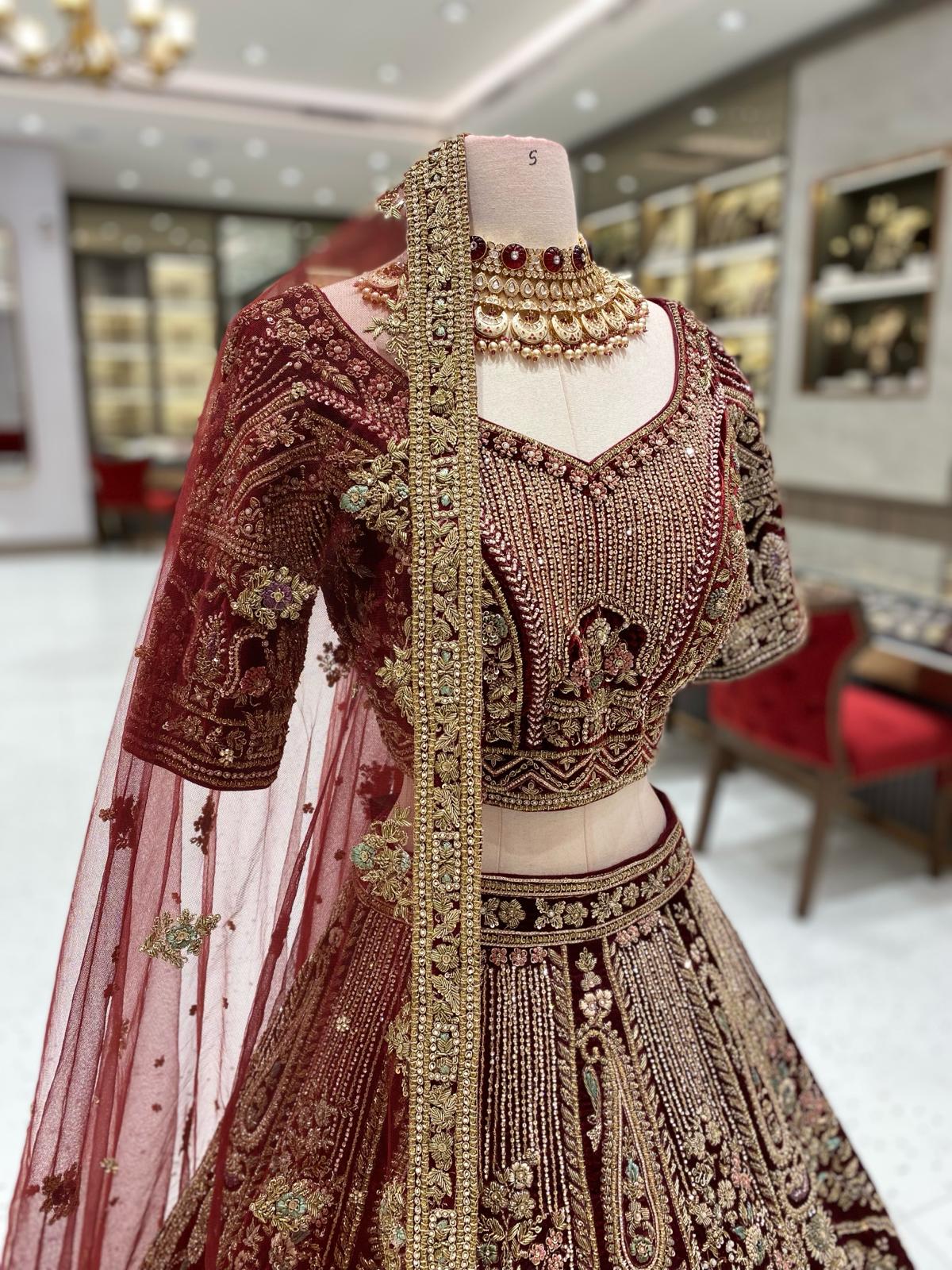 Burgundy Bridal Lehenga BL-143