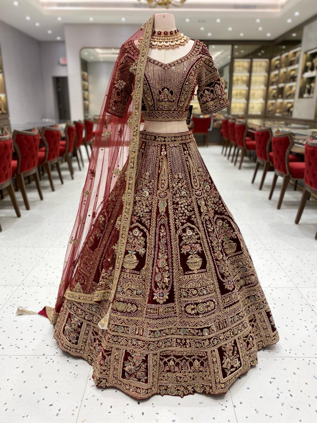 Burgundy Bridal Lehenga BL-143