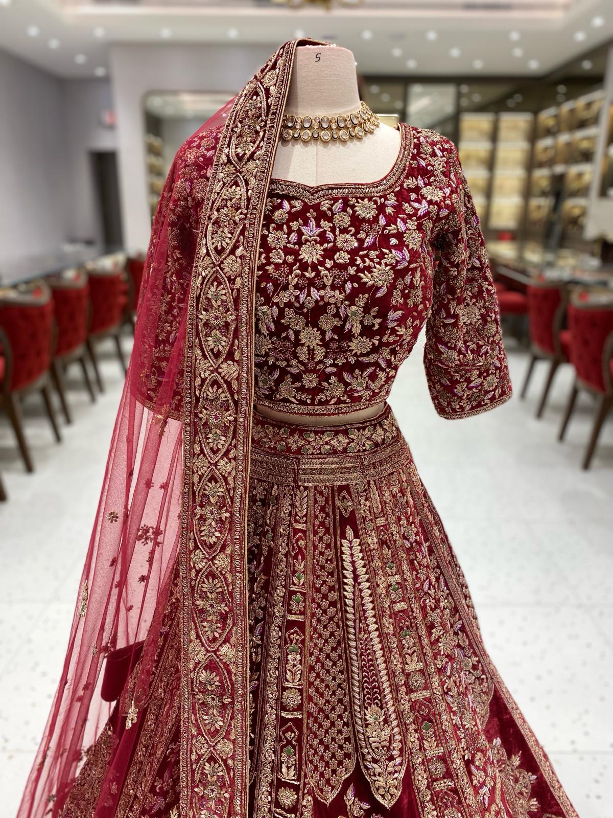 Maroon Multi Color Bridal Lehenga BL-145