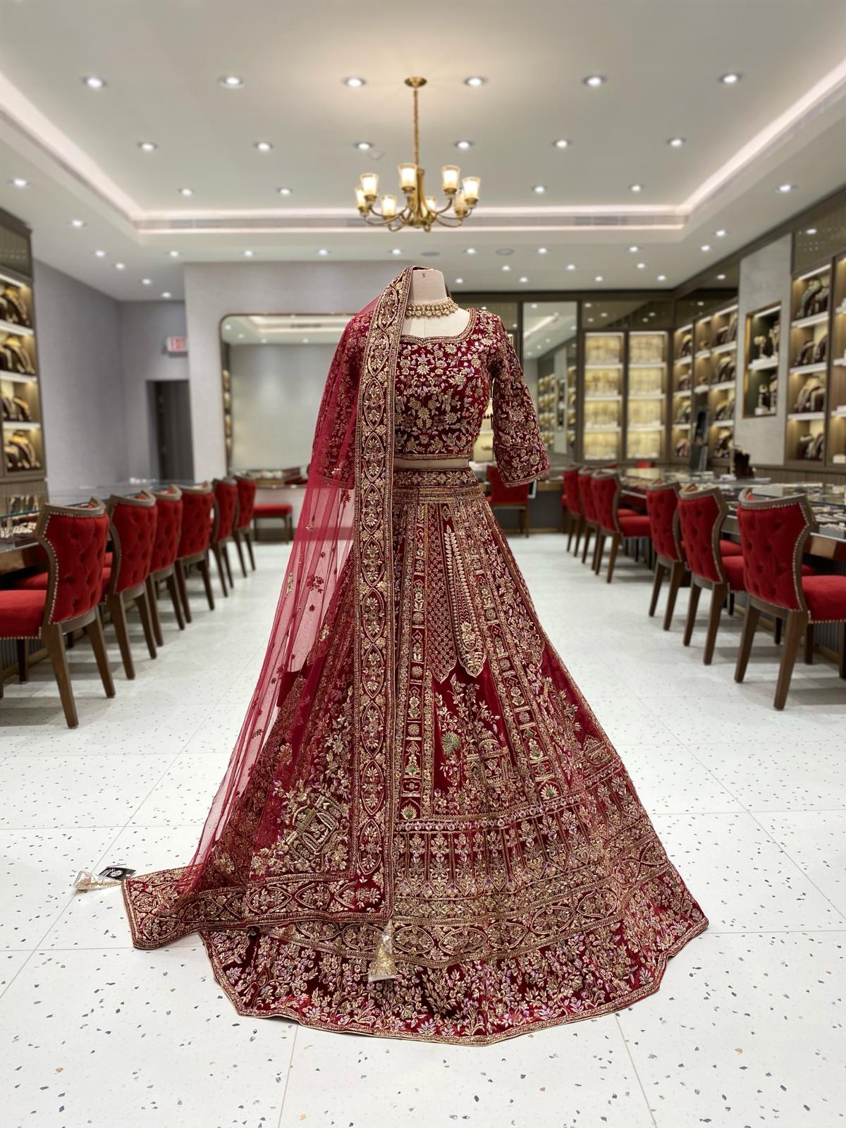 Maroon Multi Color Bridal Lehenga BL-145