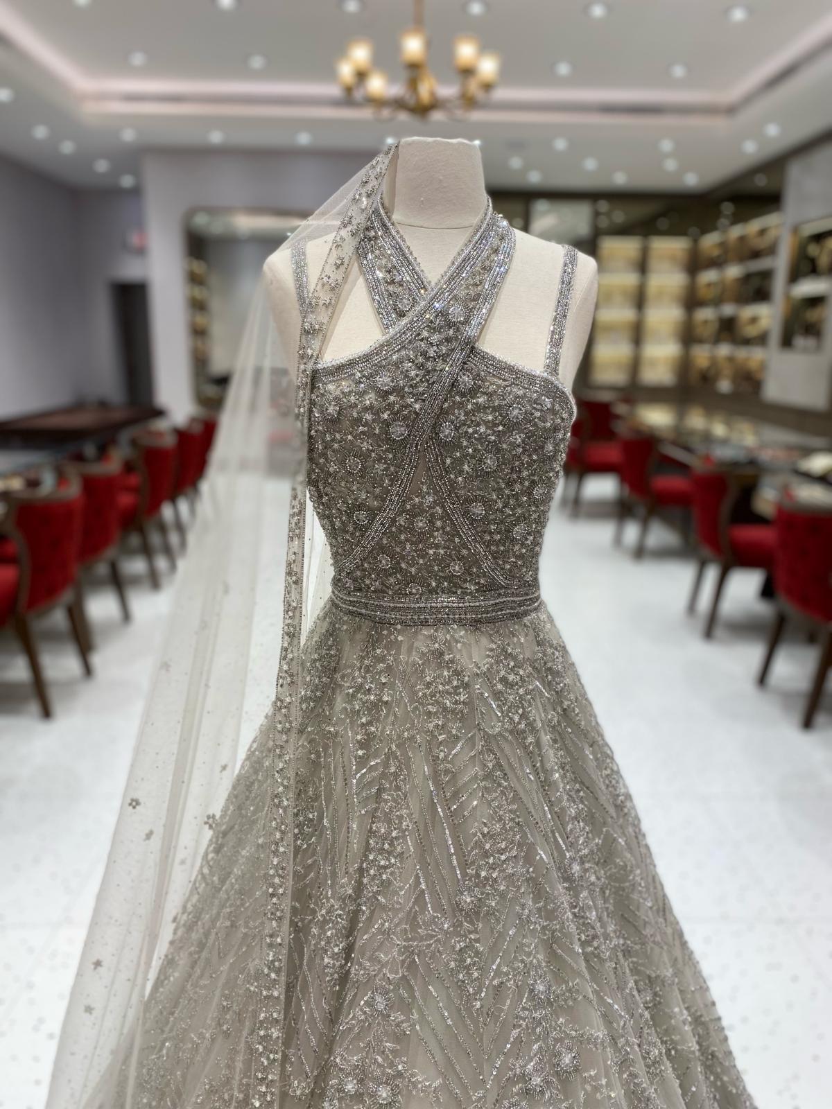 Silver Bridal Gown NG-011