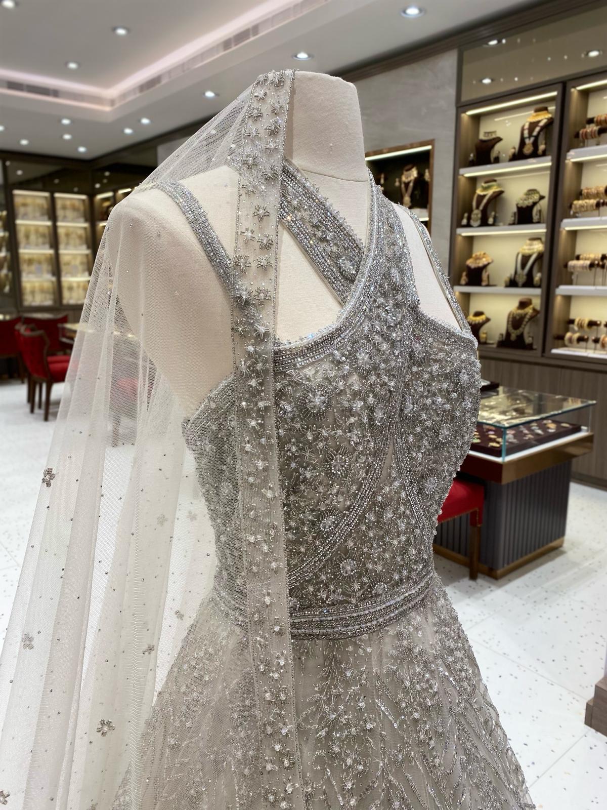 Silver Bridal Gown NG-011