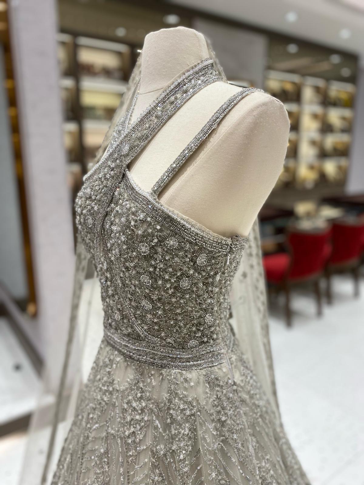 Silver Bridal Gown NG-011