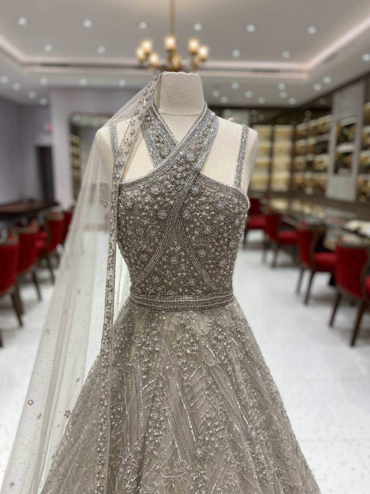 Silver Bridal Gown NG-011