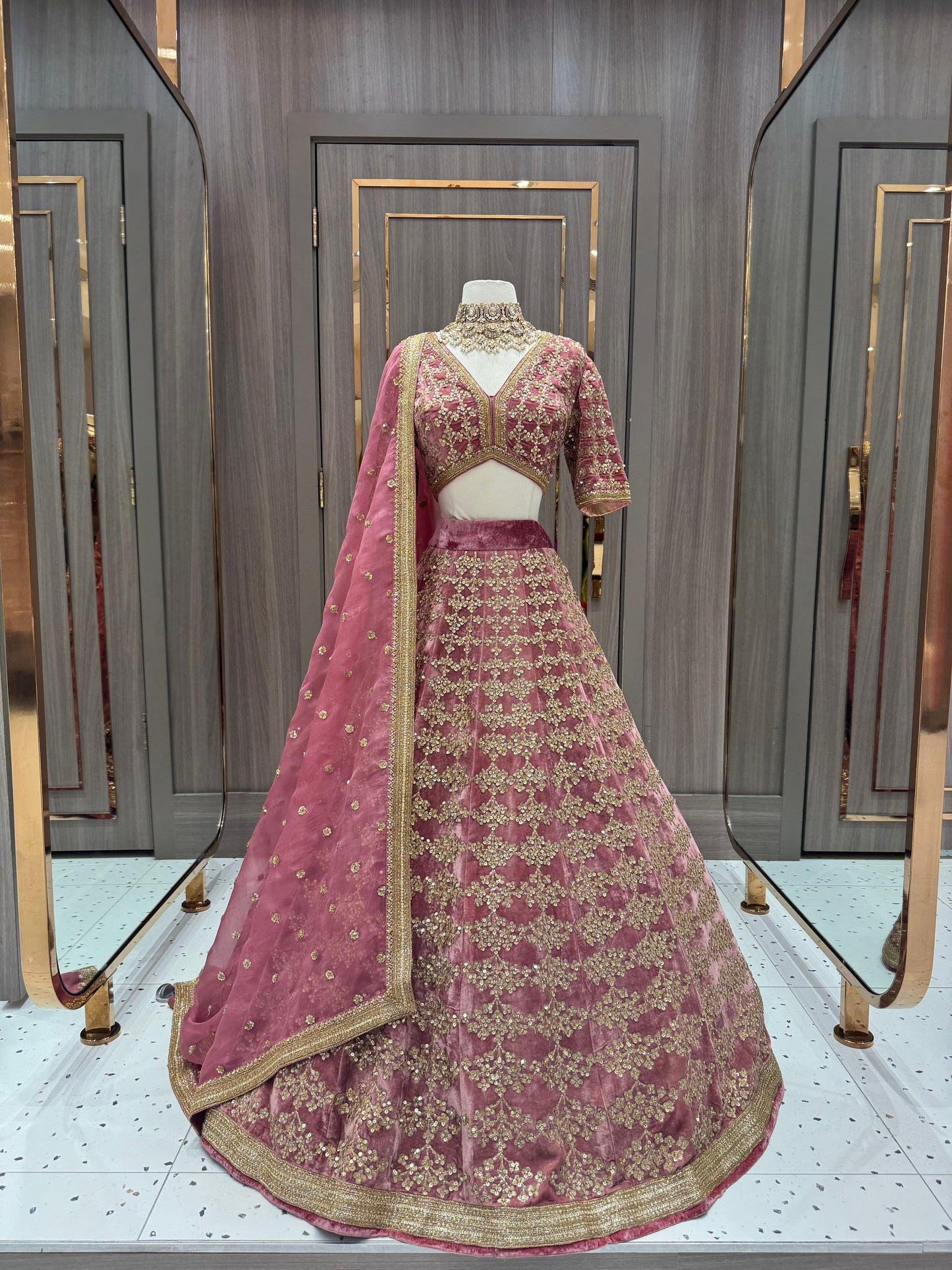 Dusty Rose Bridal Lehenga BL-056