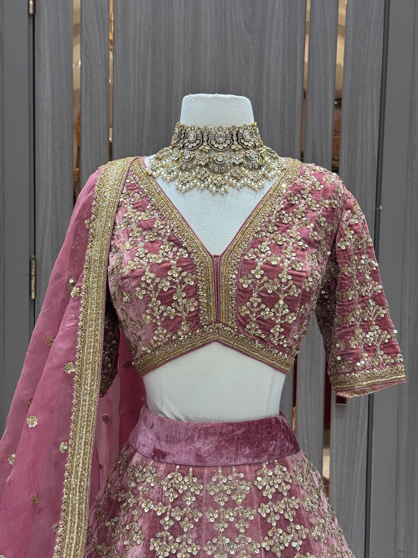 Dusty Rose Bridal Lehenga BL-056