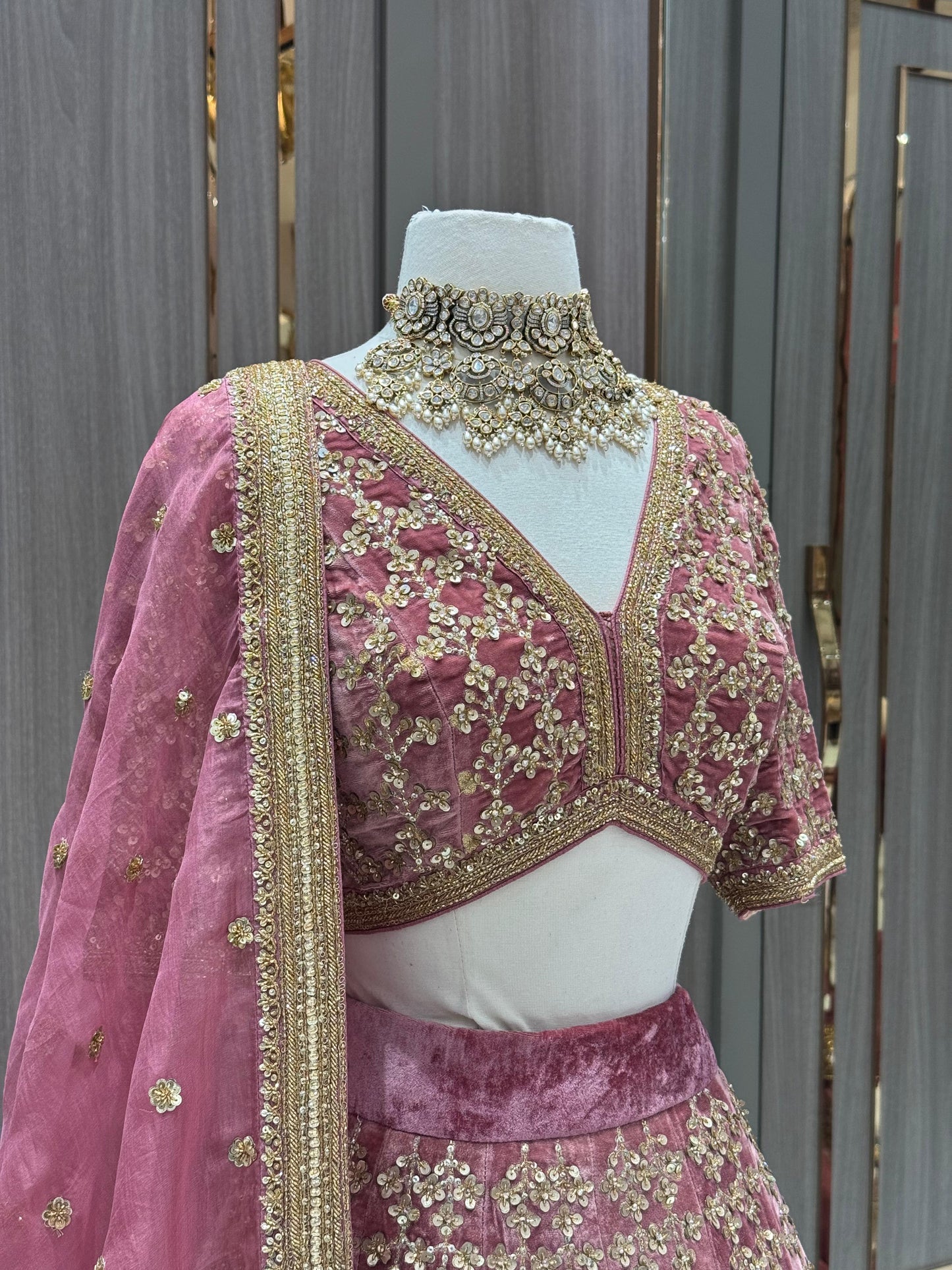 Dusty Rose Bridal Lehenga BL-056