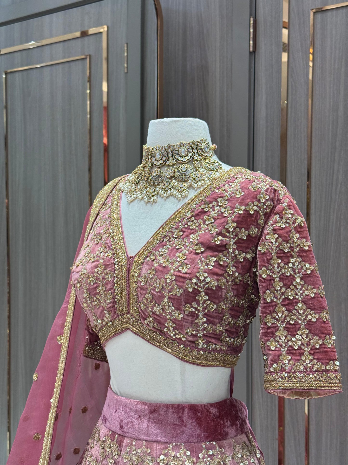 Dusty Rose Bridal Lehenga BL-056