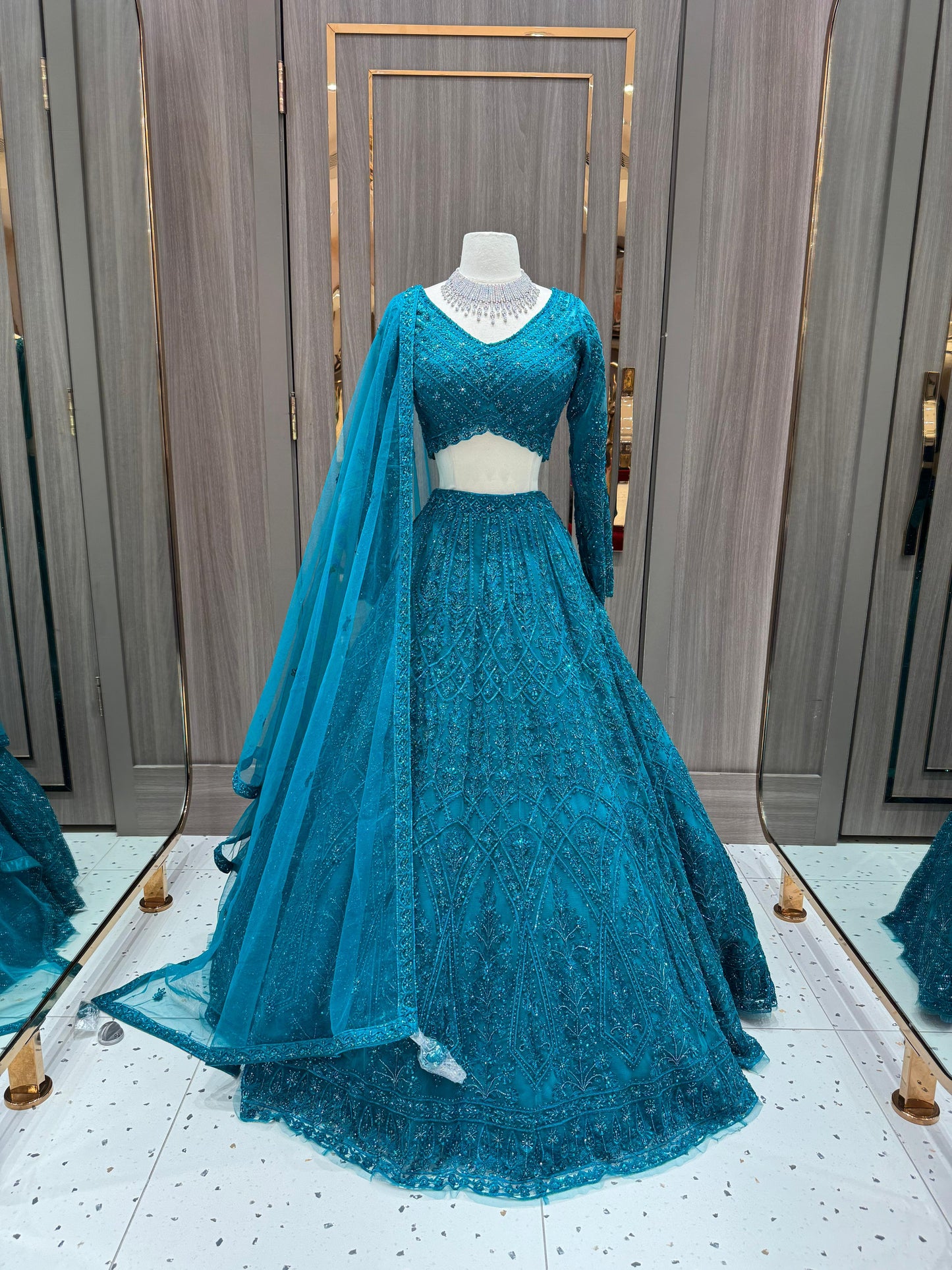 Teal Bridal Lehenga BL-099