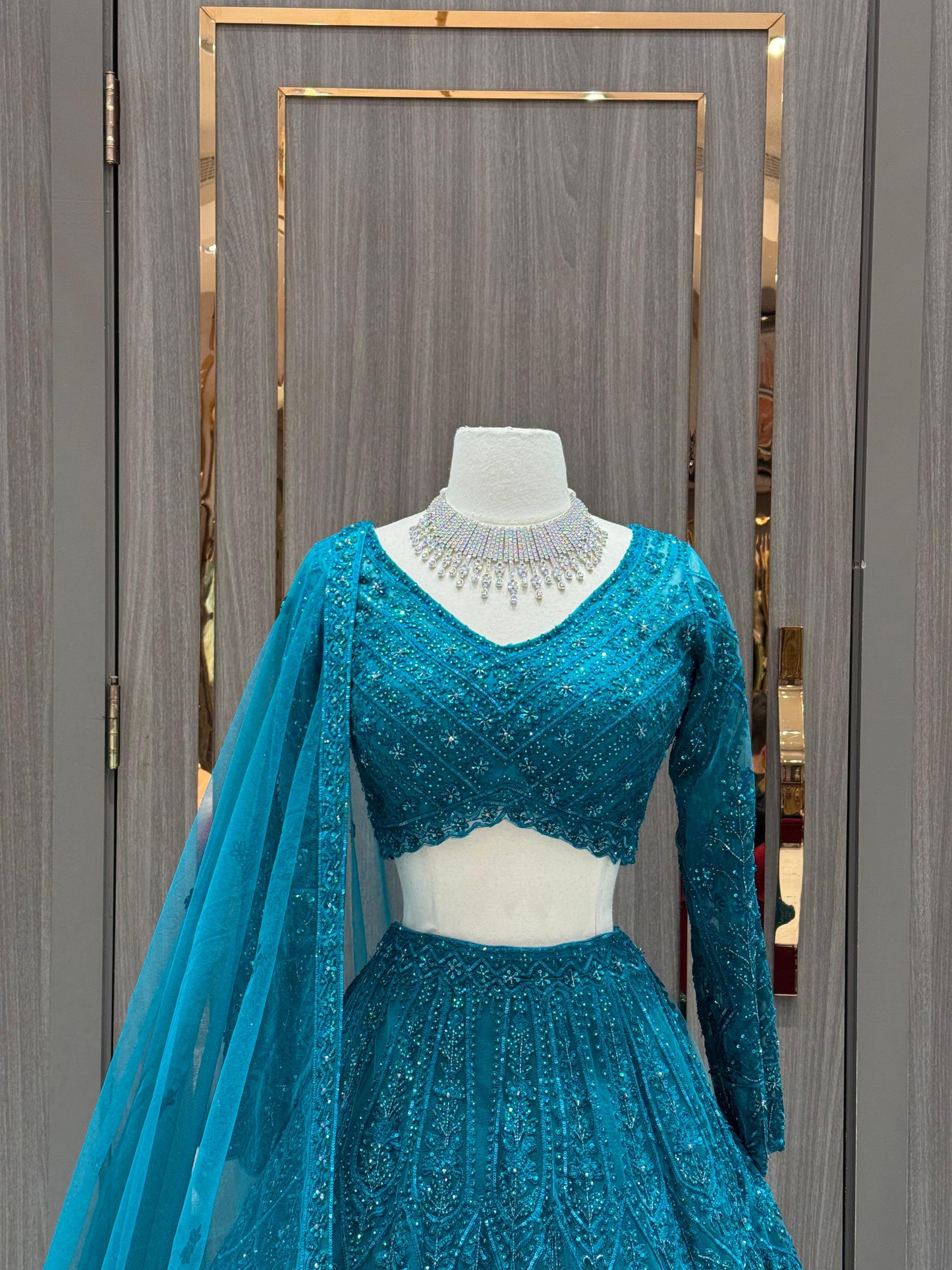 Teal Bridal Lehenga BL-099