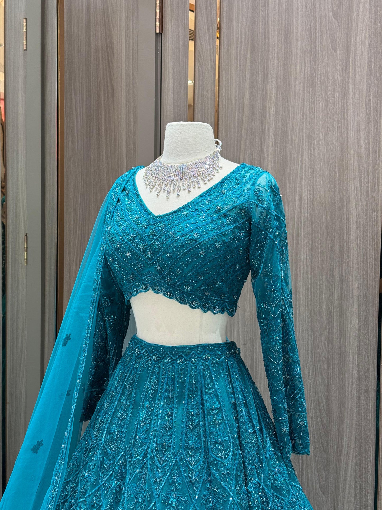 Teal Bridal Lehenga BL-099