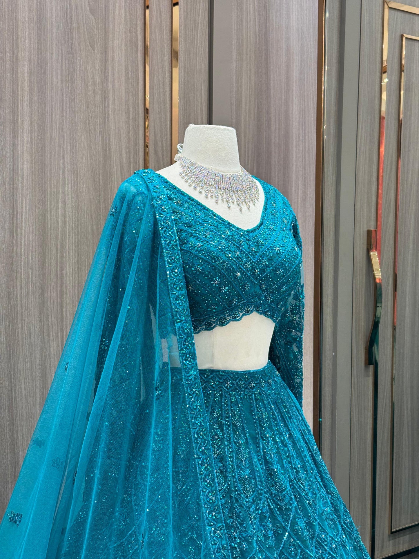 Teal Bridal Lehenga BL-099