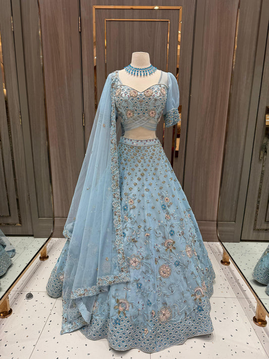 LightBlue Bridal Lehenga-032