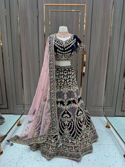 Navy Blue Bridal Lehenga BL-151