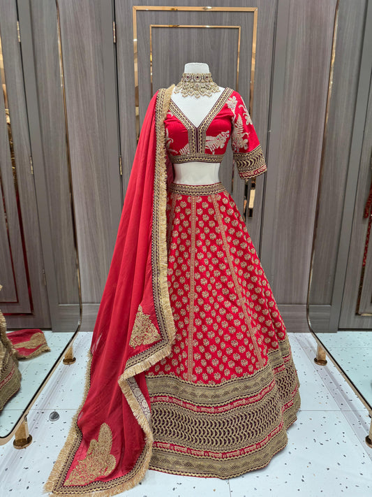 Crimson Bridal Lehenga BL-043