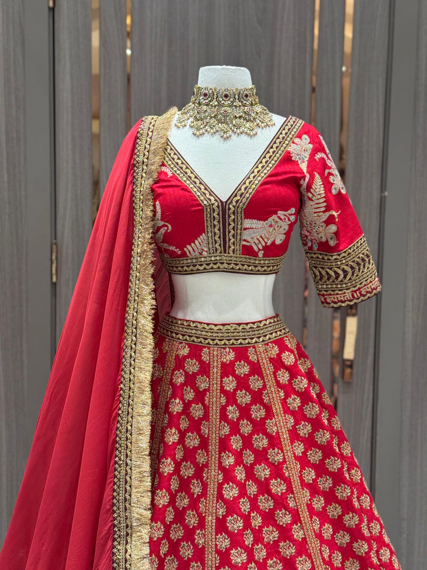 Crimson Bridal Lehenga BL-043