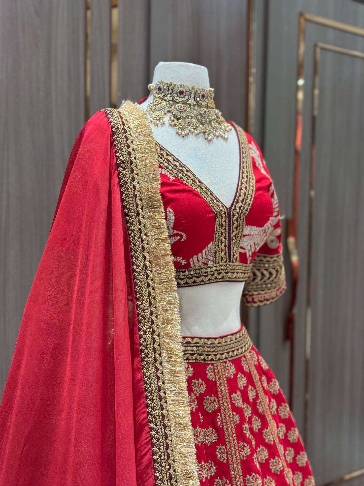 Crimson Bridal Lehenga BL-043