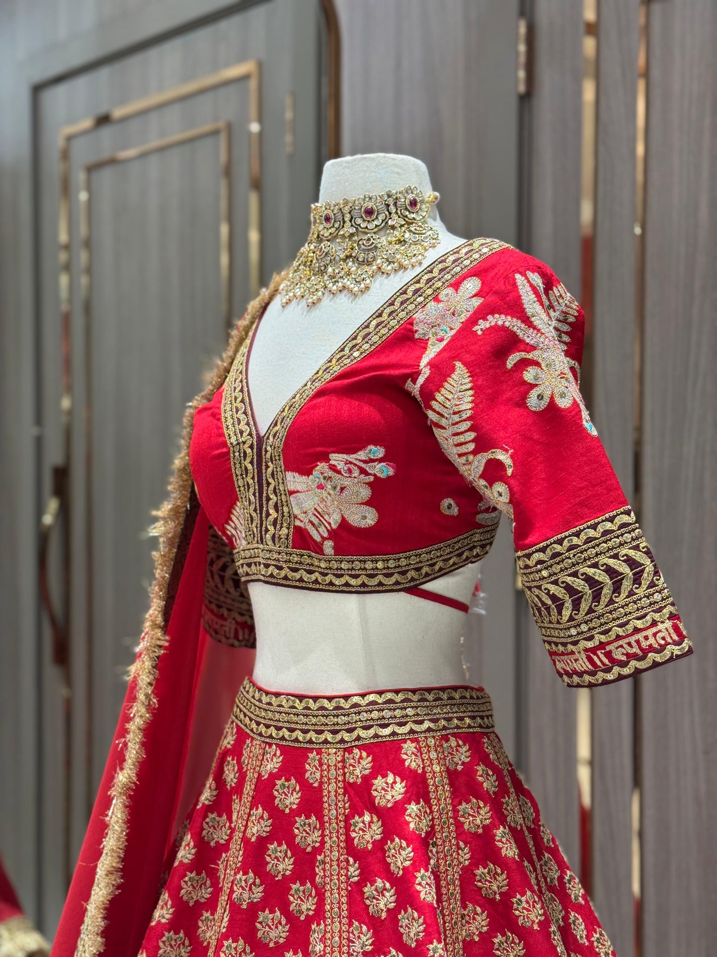 Crimson Bridal Lehenga BL-043