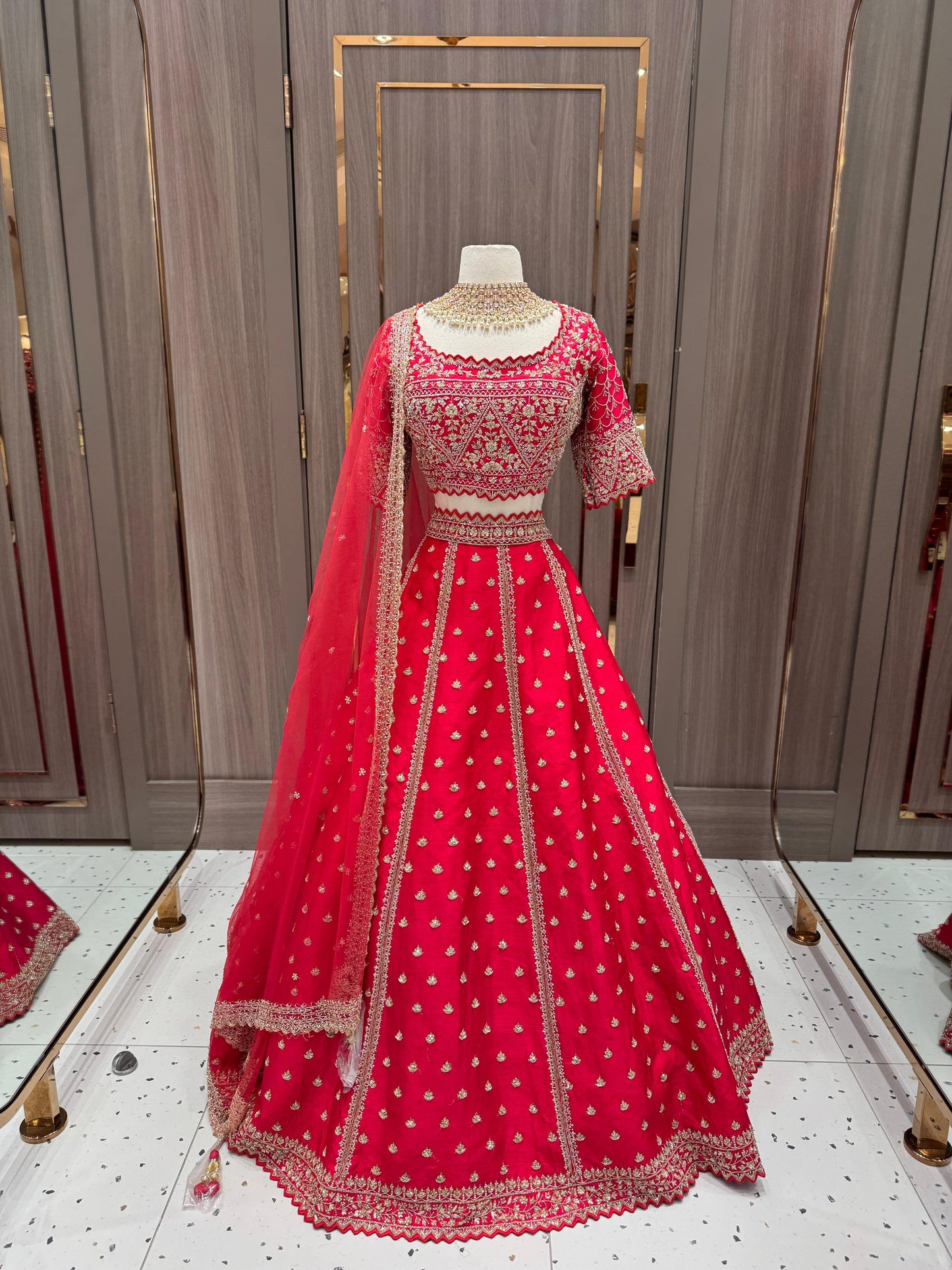 Cherry Red Bridal Lehenga BL- 312