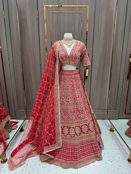 Crimson Bridal Lehenga BL-018