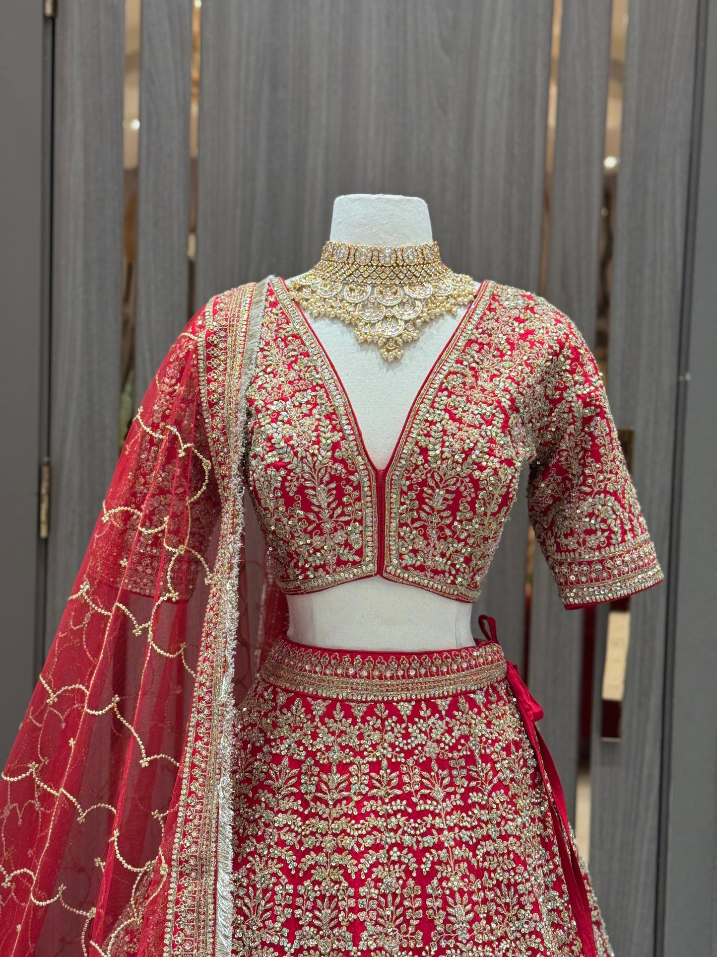 Crimson Bridal Lehenga BL-018