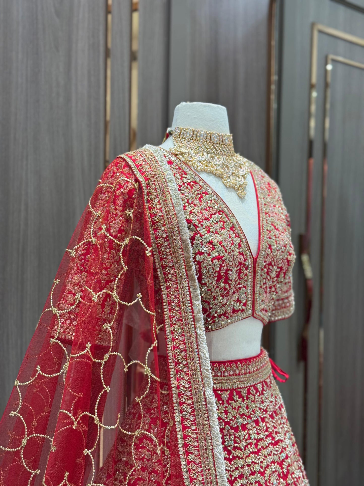 Crimson Bridal Lehenga BL-018