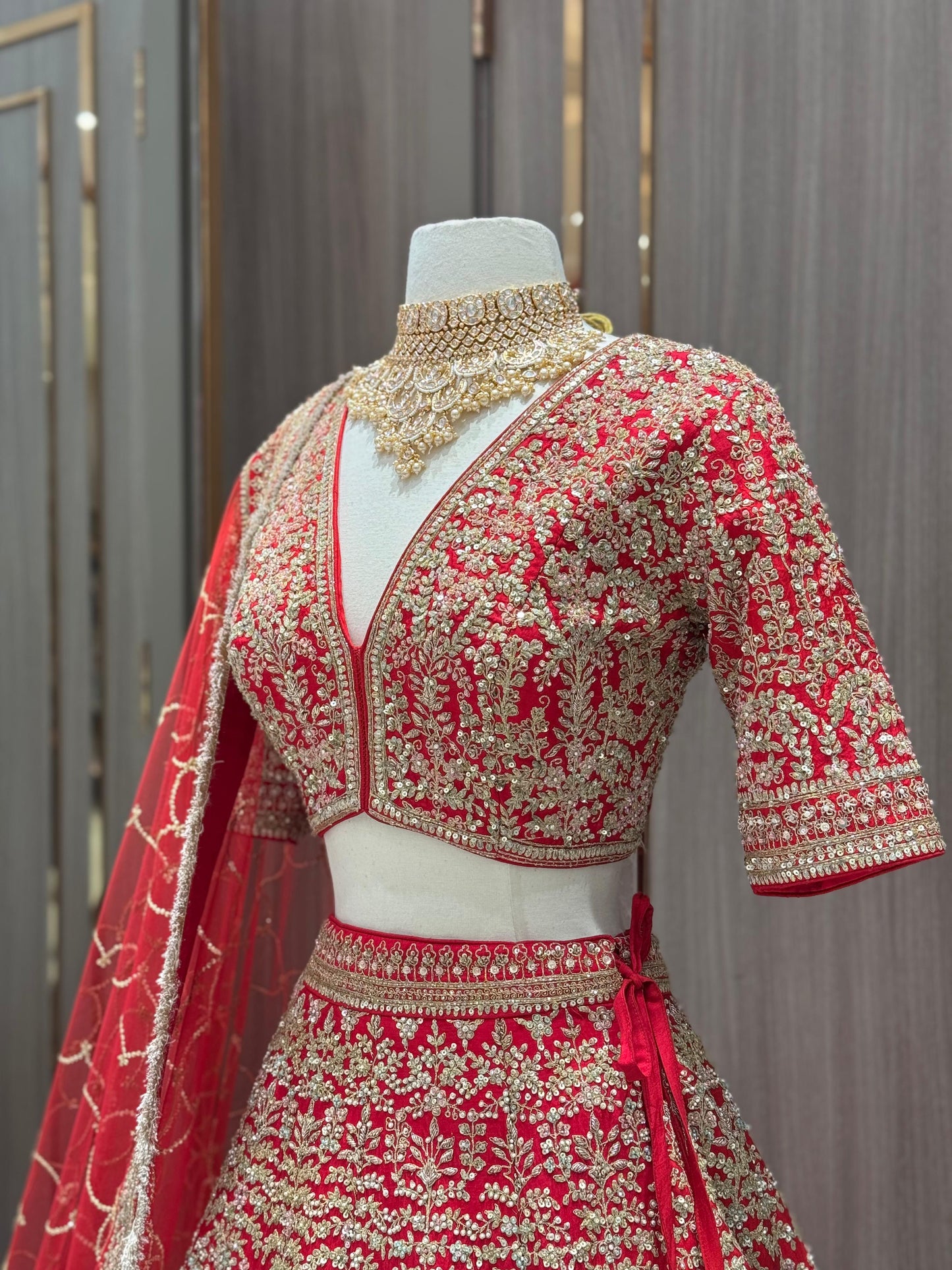 Crimson Bridal Lehenga BL-018