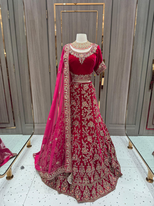 Velvet Bridal Lehenga BL-058