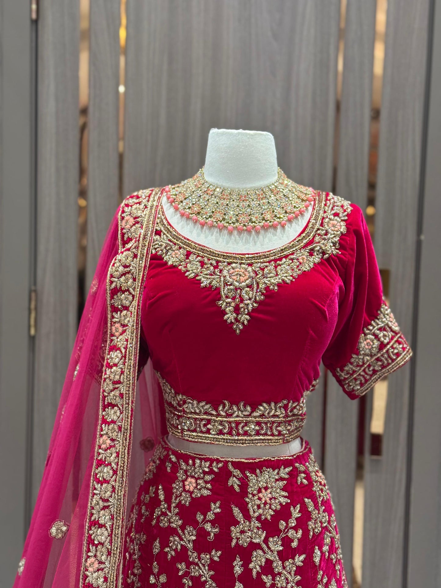 Velvet Bridal Lehenga BL-058