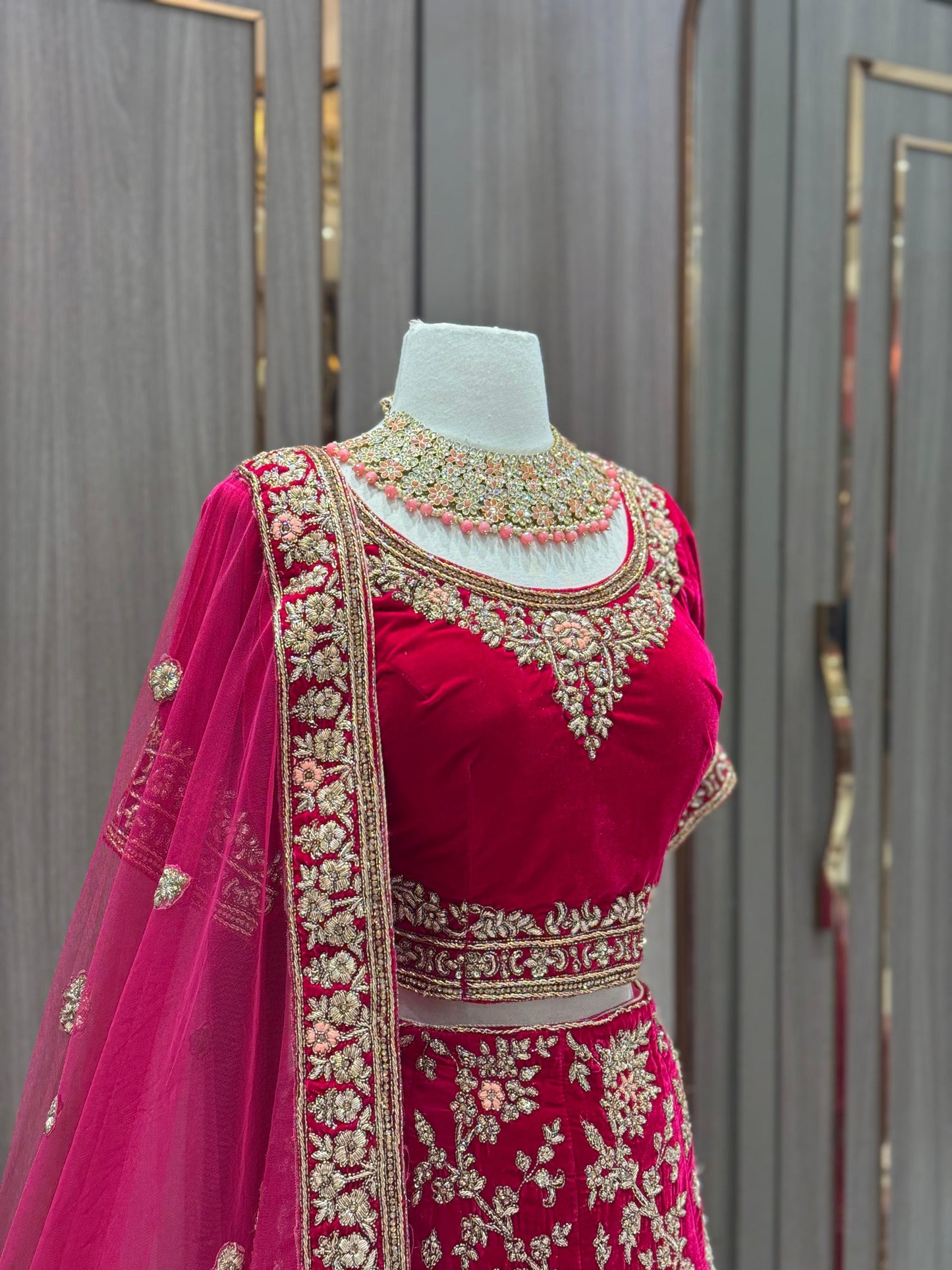 Velvet Bridal Lehenga BL-058