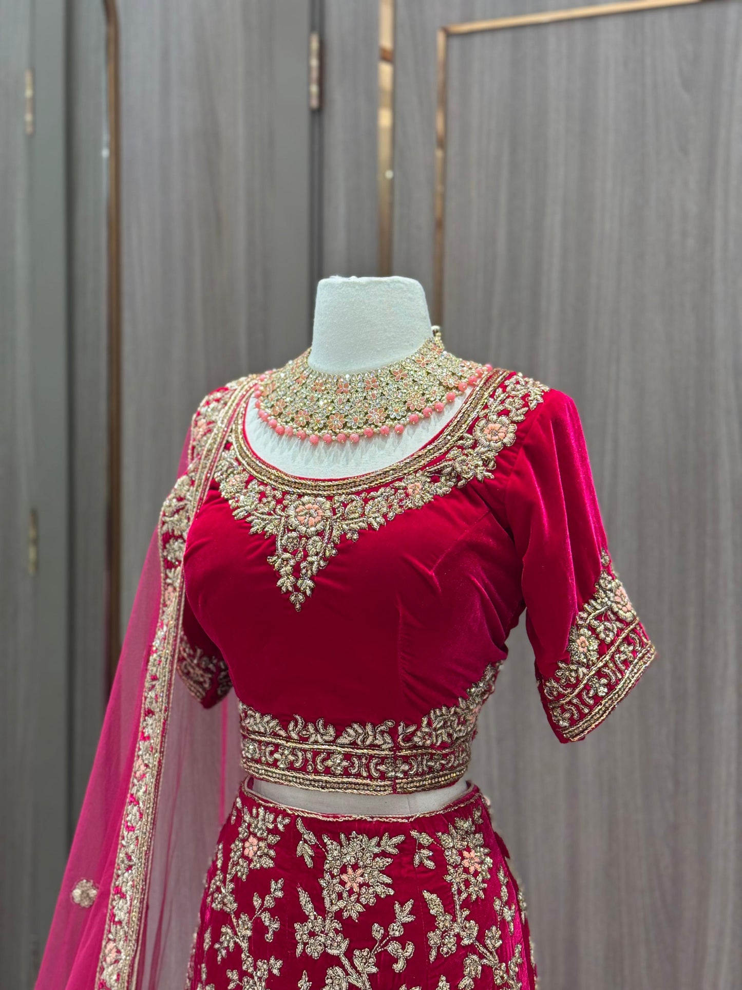 Velvet Bridal Lehenga BL-058