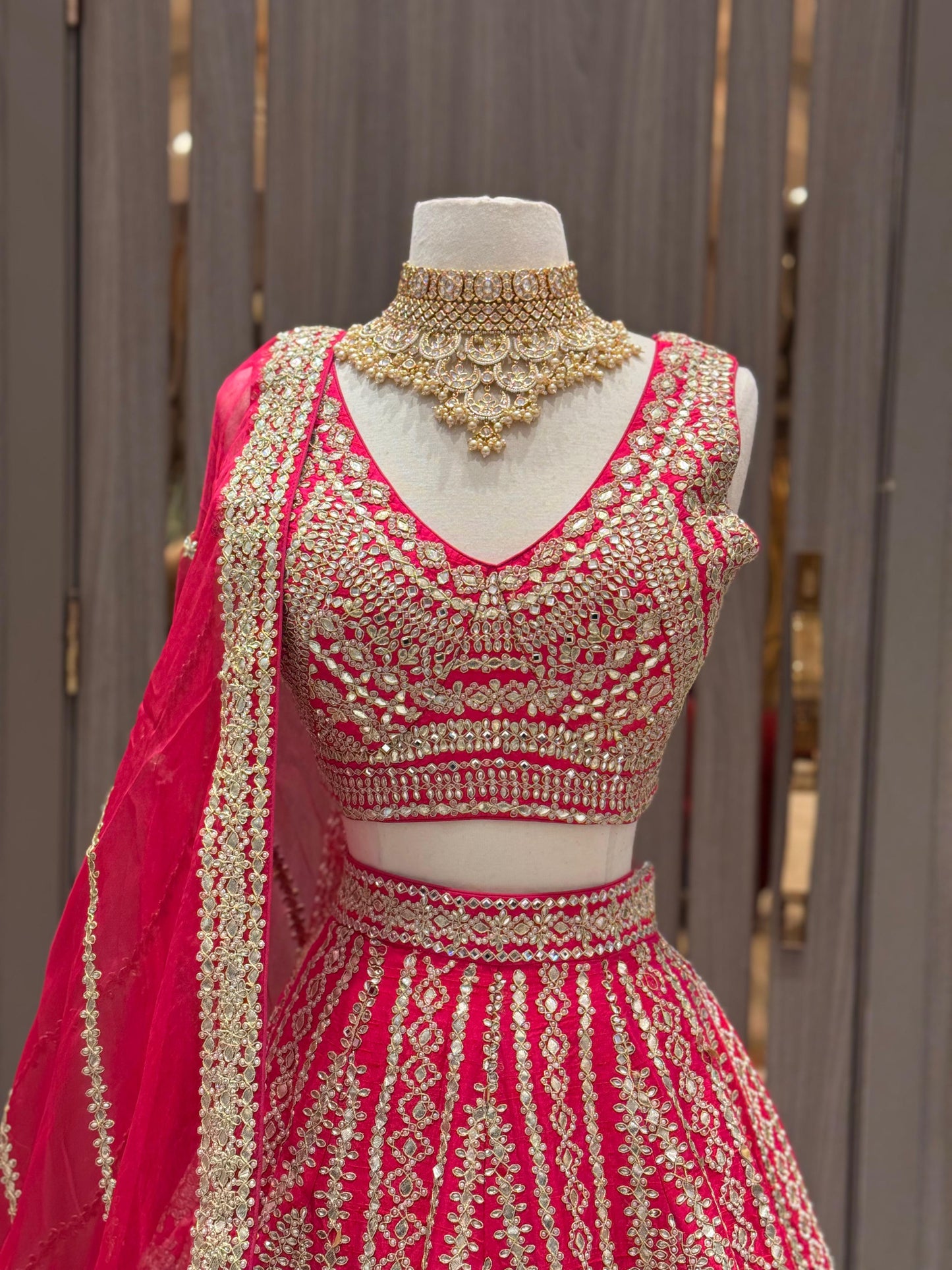 Coral Pink Gotta Patti Bridal Lehenga BL-157