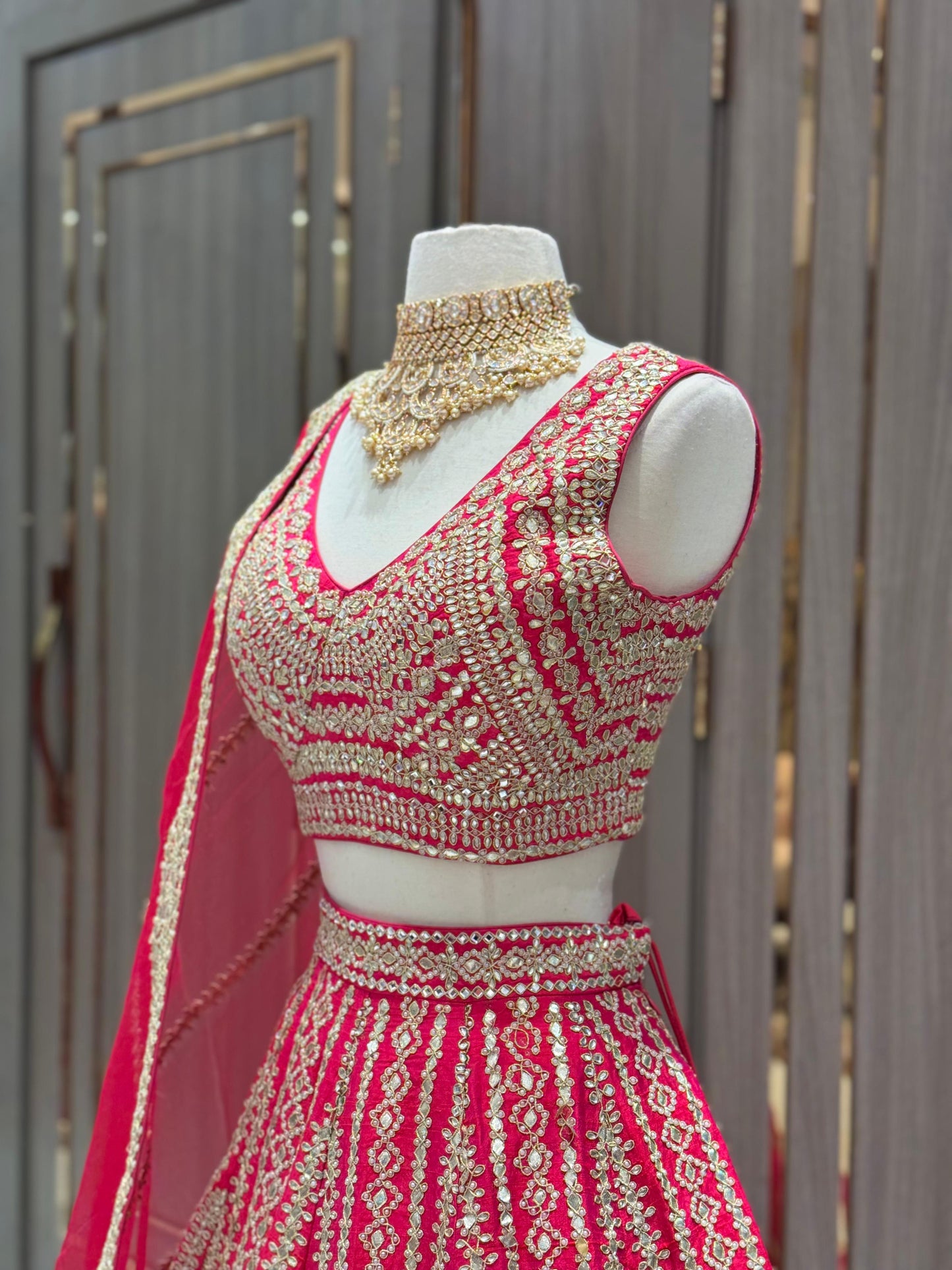 Coral Pink Gotta Patti Bridal Lehenga BL-157