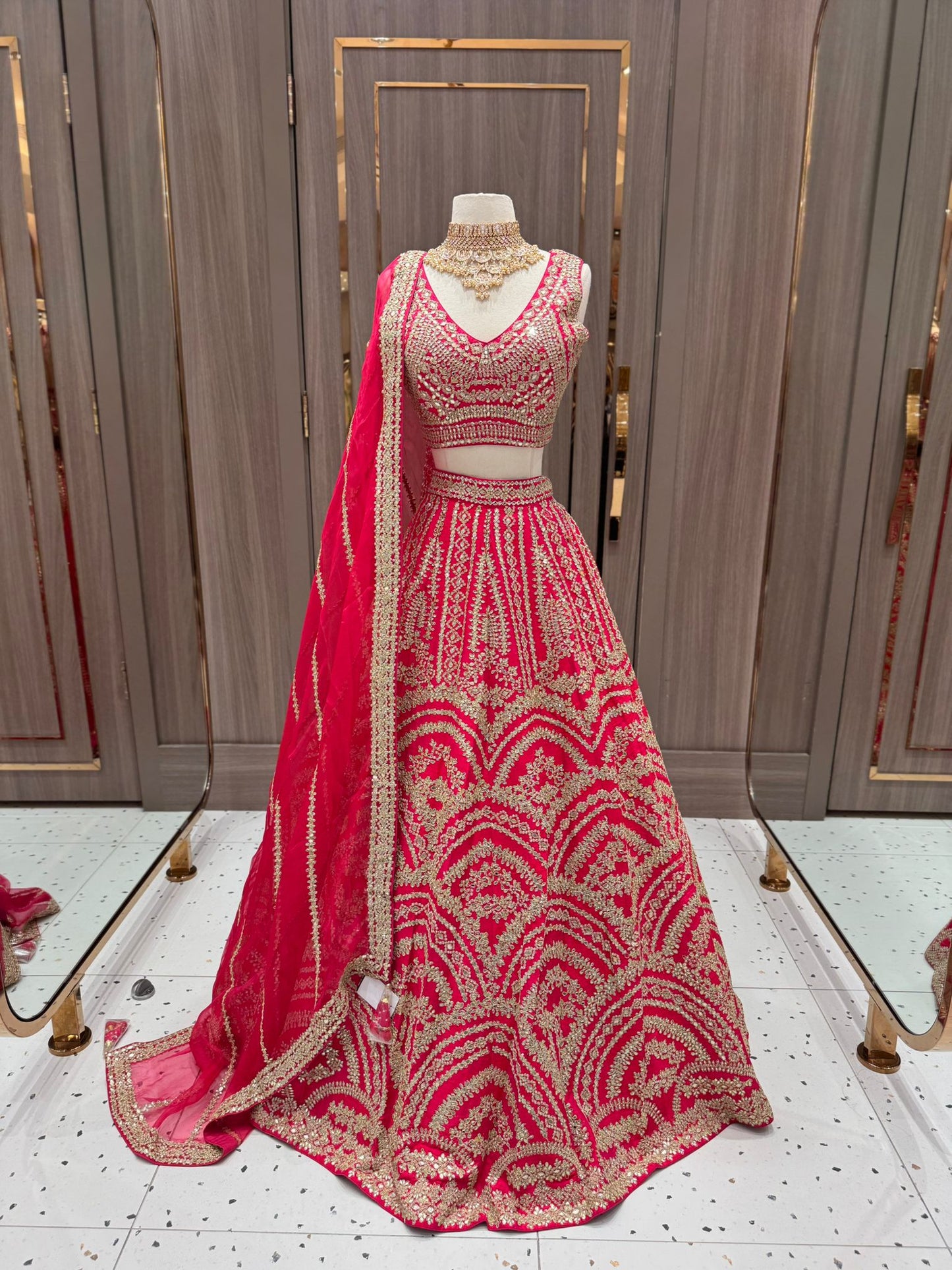 Coral Pink Gotta Patti Bridal Lehenga BL-157